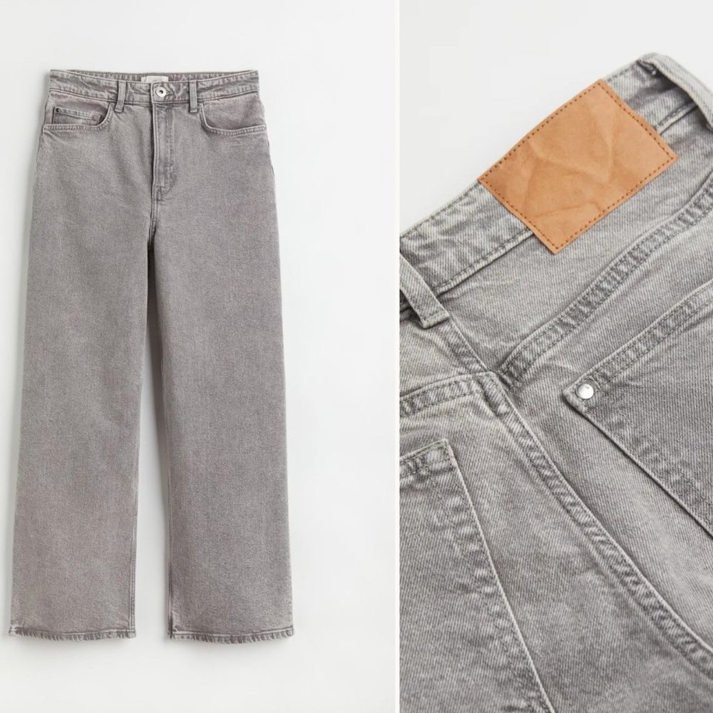 H&M Wide Legged, High Waist, Ankle Length Jeans